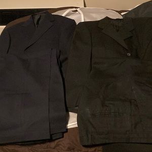 Two complete suits / one dark blue one black